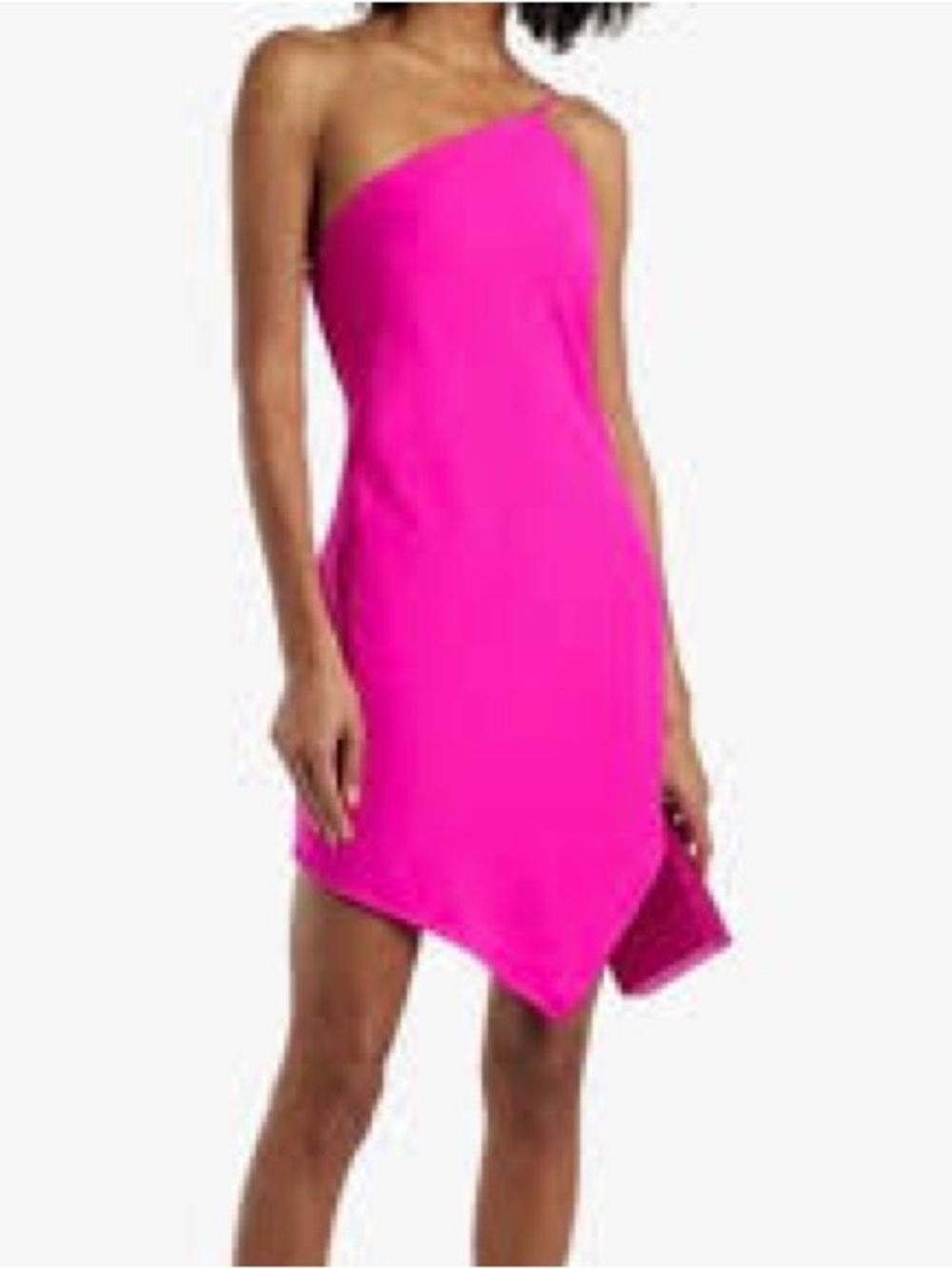 ET OCHS Mia One Shoulder Mini Dress Fuchsia size 6